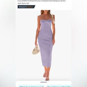 Medium Purple Strapless Dress